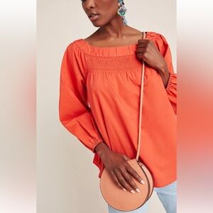 NWT Small Maeve by Anthropologie Maeve Jessie Smocked Swing Blouse